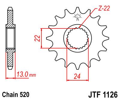 JT első lánckerék JTF1126-16