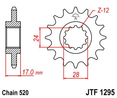 JT első lánckerék JTF1295-15