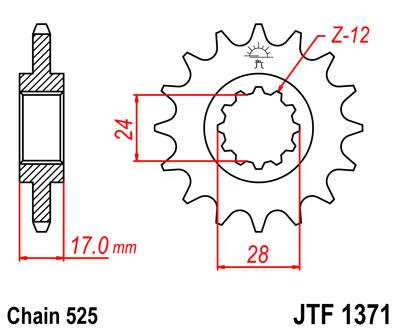 JT első lánckerék JTF1371-15