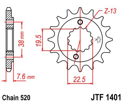 JT első lánckerék JTF1401-14