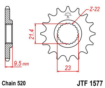 JT első lánckerék JTF1577-15