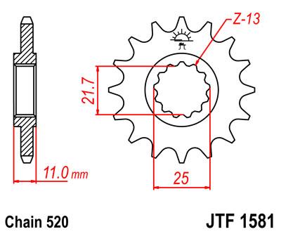 JT első lánckerék JTF1581-16
