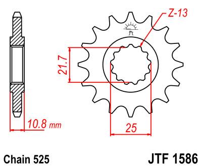 JT első lánckerék JTF1586-16