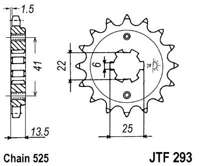JT első lánckerék JTF293-15