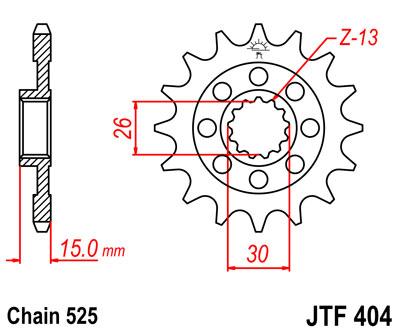 JT első lánckerék JTF404-17