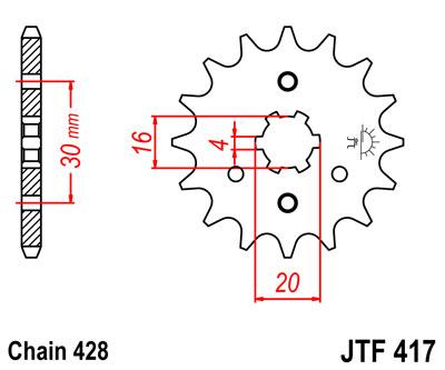 JT első lánckerék JTF417-15