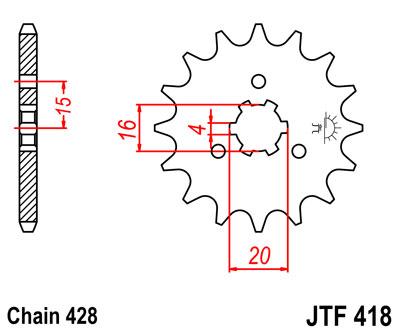 JT első lánckerék JTF418-14