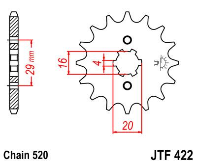 JT első lánckerék JTF422-12