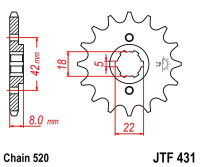 JT első lánckerék JTF431-14