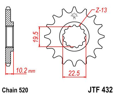 JT első lánckerék JTF432-16