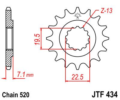 JT első lánckerék JTF434-15