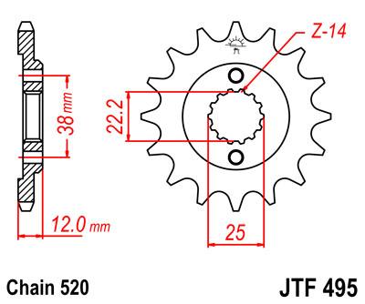 JT első lánckerék JTF495-15