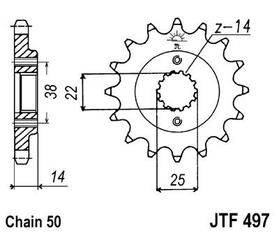 JT első lánckerék JTF497-15
