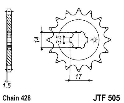 JT első lánckerék JTF505-13
