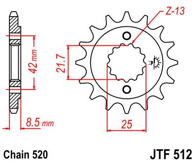 JT első lánckerék JTF512-15