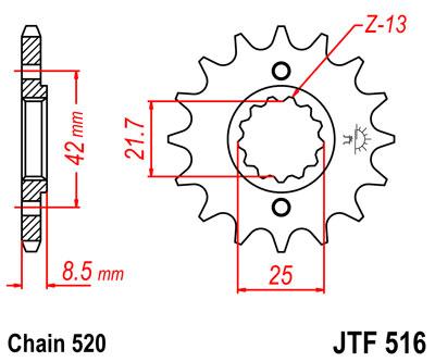 JT első lánckerék JTF516-16
