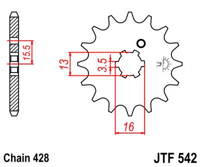 JT első lánckerék JTF542-13