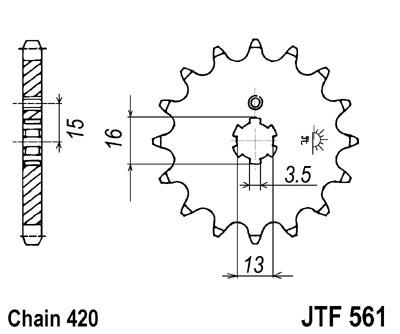 JT első lánckerék JTF561-15