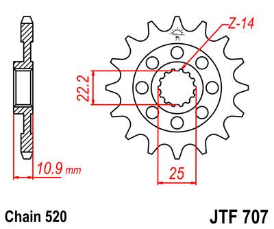 JT első lánckerék JTF707-14