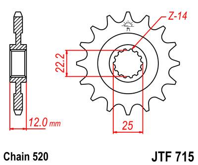 JT első lánckerék JTF715-13