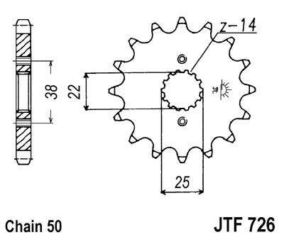 JT első lánckerék JTF726-15
