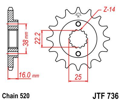 JT első lánckerék JTF736-14
