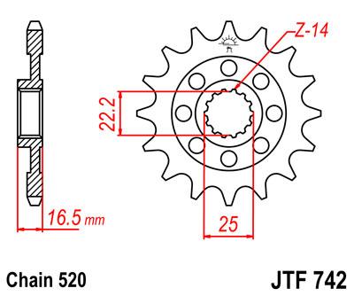 JT első lánckerék JTF742-15