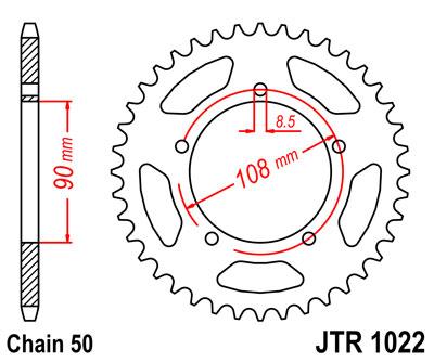 JT hátsó lánckerék JTR1022-47