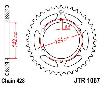 JT hátsó lánckerék JTR1067-52