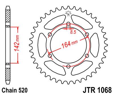 JT hátsó lánckerék JTR1068-46