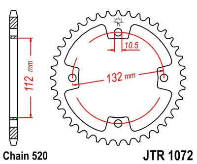 JT hátsó lánckerék JTR1072-38