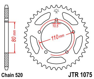 JT hátsó lánckerék JTR1075-39