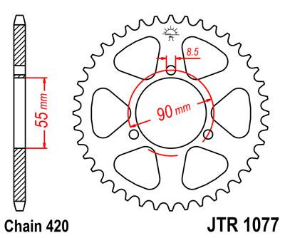 JT hátsó lánckerék JTR1077-47