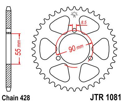 JT hátsó lánckerék JTR1081-46