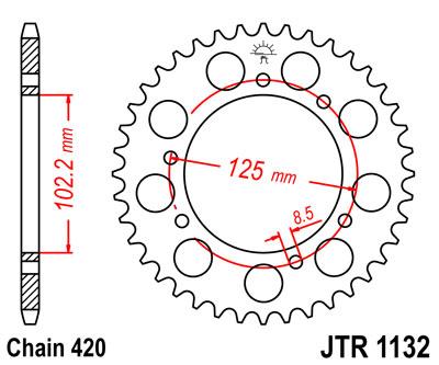JT hátsó lánckerék JTR1132-53