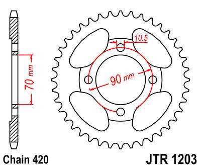 JT hátsó lánckerék JTR1203-42
