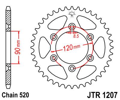 JT hátsó lánckerék JTR1207-39
