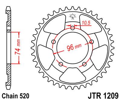 JT hátsó lánckerék JTR1209-41