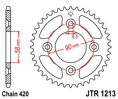 JT hátsó lánckerék JTR1213-37