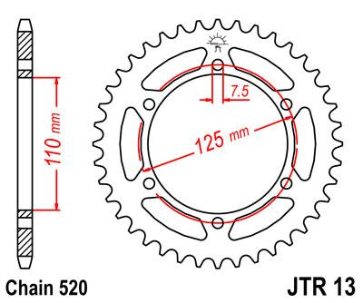JT hátsó lánckerék JTR13-38
