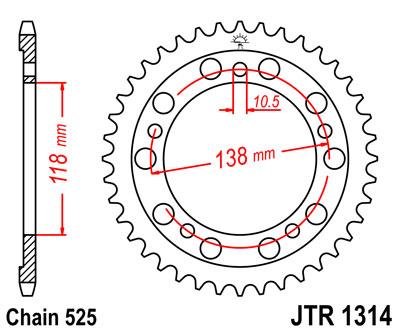 JT hátsó lánckerék JTR1314-39