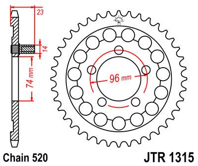 JT hátsó lánckerék JTR1315-40