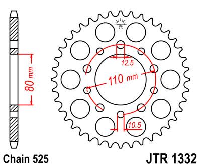 JT hátsó lánckerék JTR1332-36