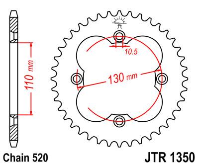 JT hátsó lánckerék JTR1350-38
