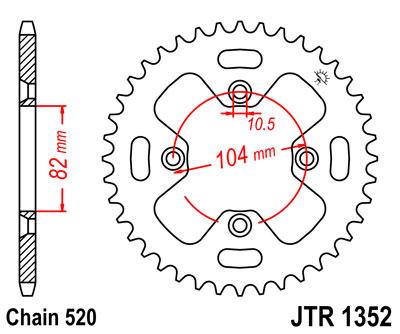 JT hátsó lánckerék JTR1352-40