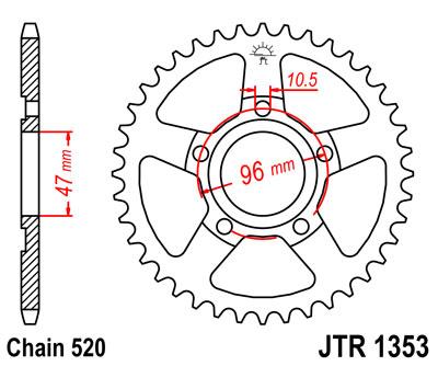 JT hátsó lánckerék JTR1353-40