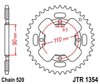 JT hátsó lánckerék JTR1354-38