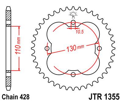 JT hátsó lánckerék JTR1355-48