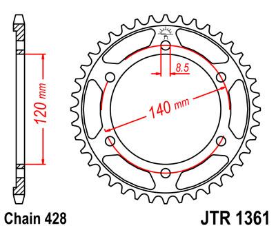 JT hátsó lánckerék JTR1361-50