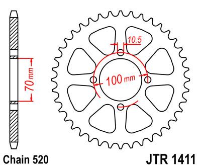 JT hátsó lánckerék JTR1411-50